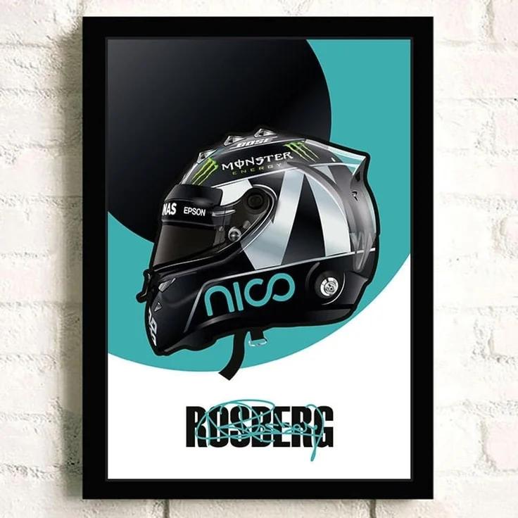 Poster Formel 1 Helm Rennfahrer Name Unterschrift · Deko Print ohne Rahmen - B Verstappen / 30x40 cm – Bild 3