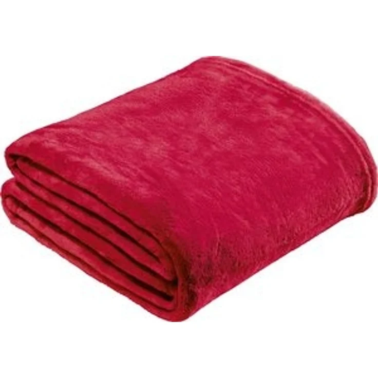 Wohndecke "Amarillo", REDBEST, Fleece Uni, Rot, 130x180 cm – Bild 4