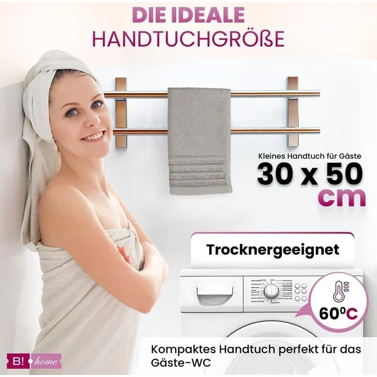 B!HOME Handtücher Set Saunatücher, Duschtücher, Gästehandtücher 100% Baumwolle, (Spar-Set, 8-St), flauschig saugfähig Frottee weich – Bild 6