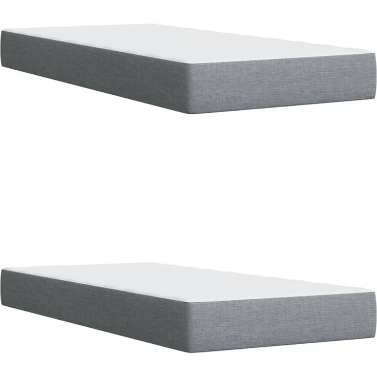 vidaXL Boxspringbett mit Matratze Hellgrau 200x200 cm Stoff 3289870 – Bild 10