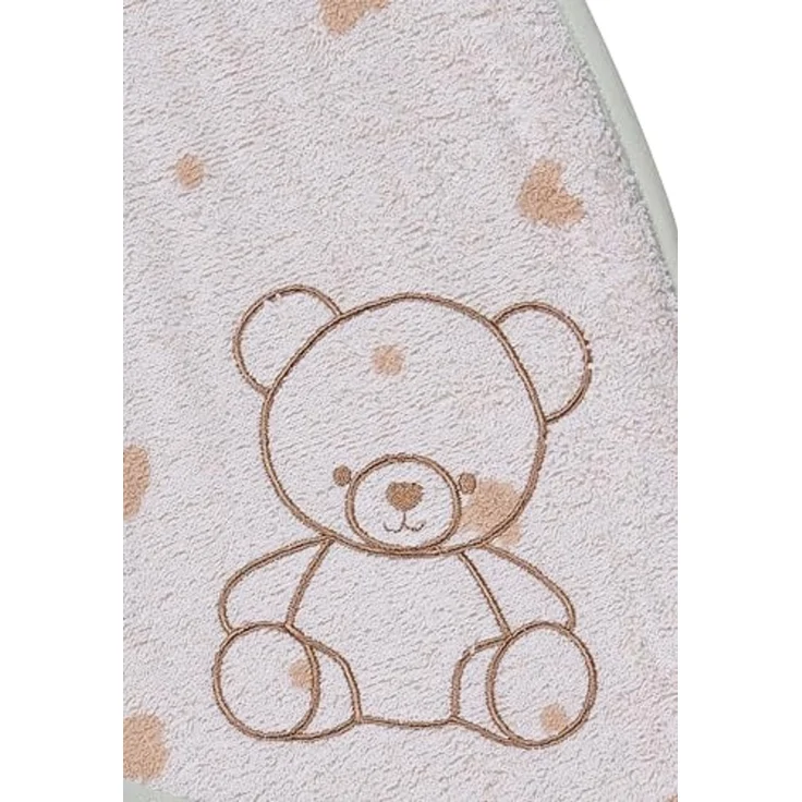 Sterntaler Kapuzenbadetuch Bär Bo, Baby-Badetuch mit Kapuze, saugfähige Baumwolle, Punkte-Applikation, süße Stickerei, weich und pflegeleicht, 100×100×0,5 cm, weiß – Bild 5