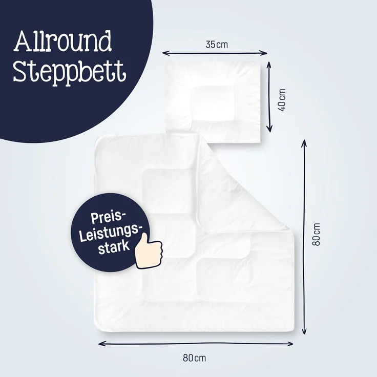 Julius Zöllner 'Hygienika' Kissen und Bettdecke, 100/135+40/60 – Bild 7
