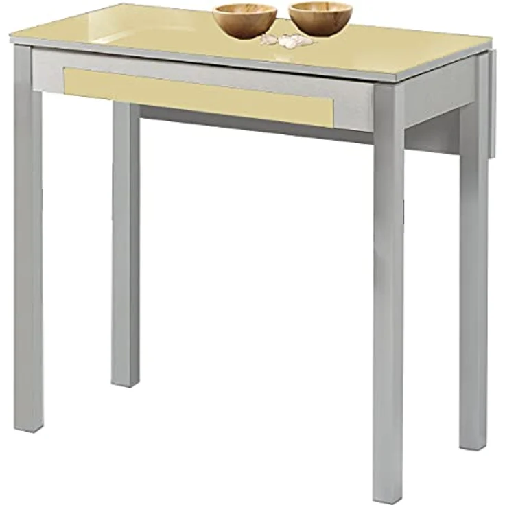 ASTIMESA Küchentisch, Metall, beige, 80 x 40 cm, ausziehbar 80 x 60 cm – Bild 1