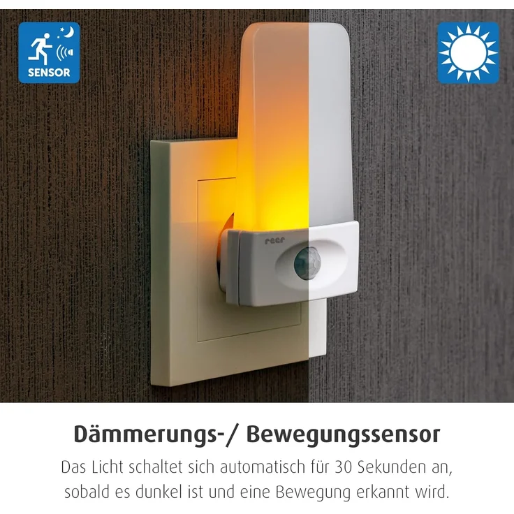 reer NightGuide Nachtlicht für die Steckdose - mit Dämmerungs-Sensor - Orientierungslicht im Dunkeln, 2 Stück, weiß – Bild 4
