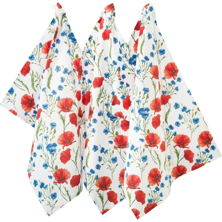 REDBEST Geschirrtuch Geschirrtuch 3er-Pack, Baumwolle Blumen – Bild 3