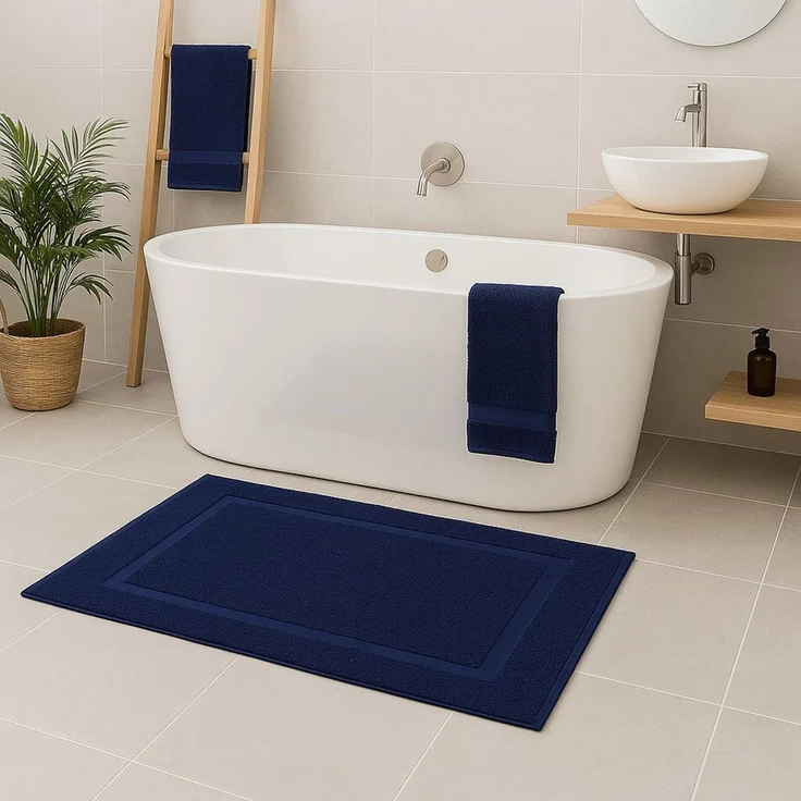 Betz Badematte 2er Set Badvorleger Premium Badematte Badteppich Größe 50x70 cm, beidseitig nutzbar, Baumwolle, Qualität 650g/m² – Bild 2