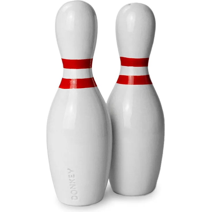 Donkey Salz- & Pefferstreuer Icons of Sport Bowling Pin Weiß, Rot