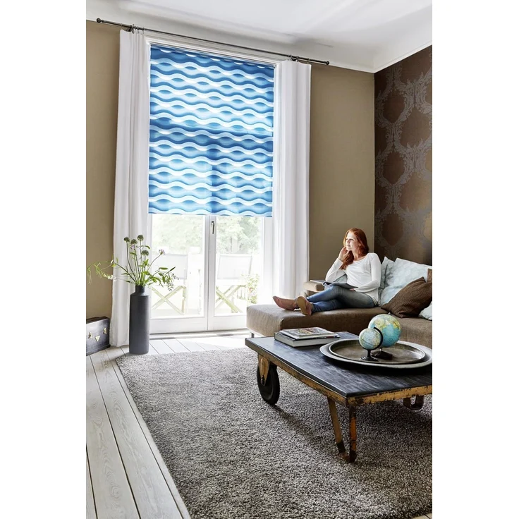 Lichtblick Sonnenschutzsysteme GmbH Doppelrollo Stockholm 60 cm x 150 cm (BxL) Petrol Duo Rollo in extravagantem Stil; Klemm- und schraubbar; Lichtdurchlässig und blickdicht – Bild 2