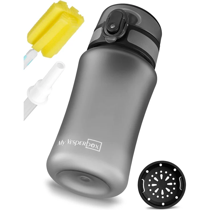 My Vesperbox® Trinkflasche Kinder [350ML] - Wasserflasche Kohlensäure Geeignet & Auslaufsicher - Water Bottle Kids - für Schule & Sport - Kinderflasche für Mädchen & Jungen - inkl. Ersatzdichtung