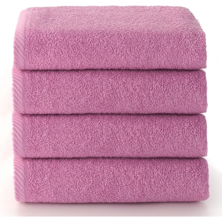 Top Towel - Plus - Badetücher - 4 Gesichts- oder Bidethandtücher - 30x50 cm - 100 % Baumwolle - Malve