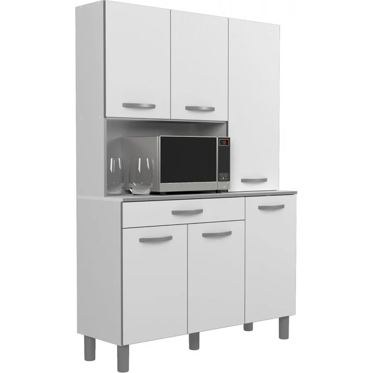Parisot Season 1 Küchenbuffet 120x185x40 viel Stauraum Buffet Weiß – Bild 2