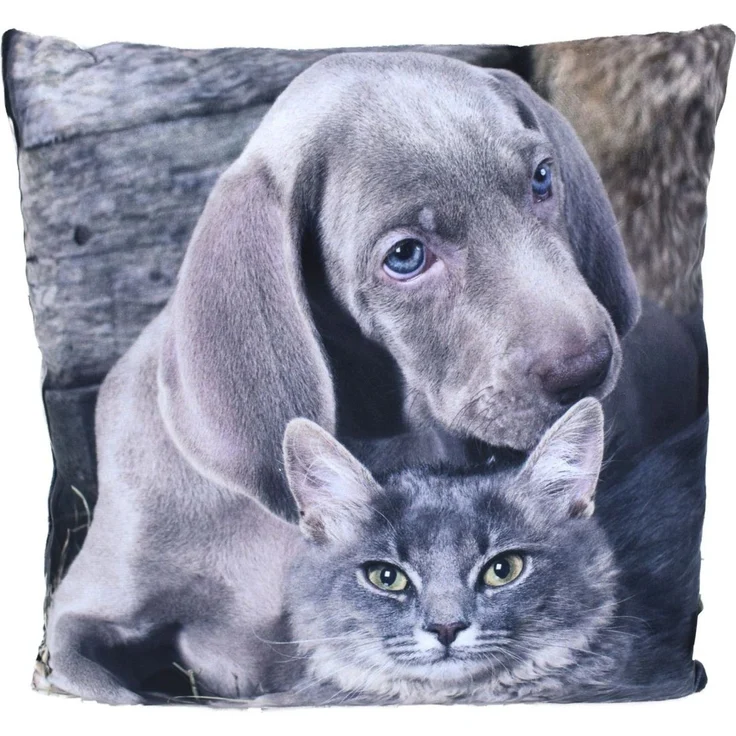 Couchkissen Dekokissen Tier Motiv 40x40cm Hund, Welpe, Katze, Pferd oder Hase Hund / Katze