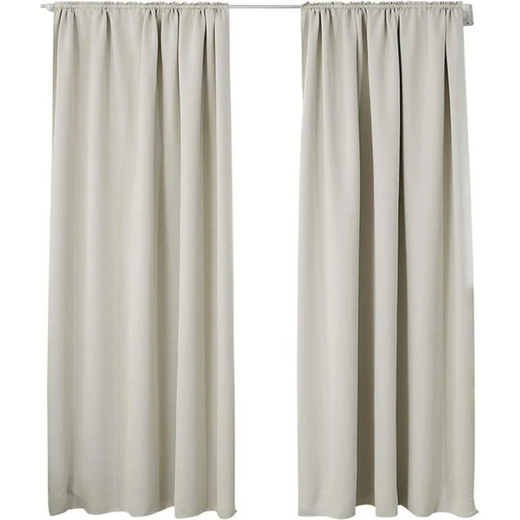 Woltu Gardine (2 St), Kräuselband für Schiene, Thermo-/Verdunklungsvorhang – Bild 4