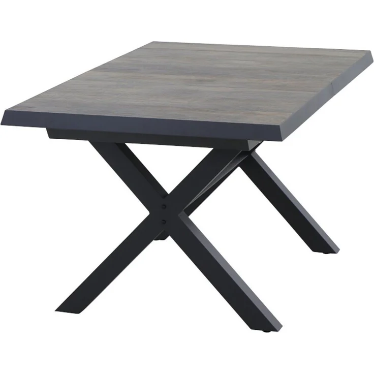 Siena Garden Sincro Tisch, ausziehbar, 160/200x90 cm ? Aluminium (matt anthrazit) & Keramik (washed- – Bild 2