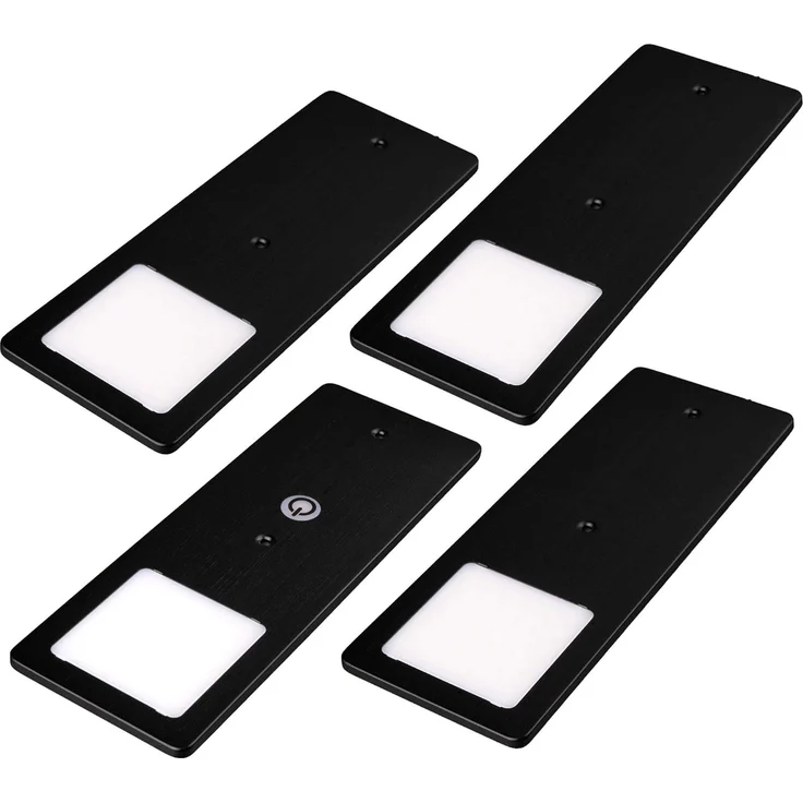 kalb LED Unterbauleuchte schwarz 5W- sehr flache Küchenleuchte mit Touch-Dimmfunktion, 4er Set neutralweiß, neutralweiss – Bild 1