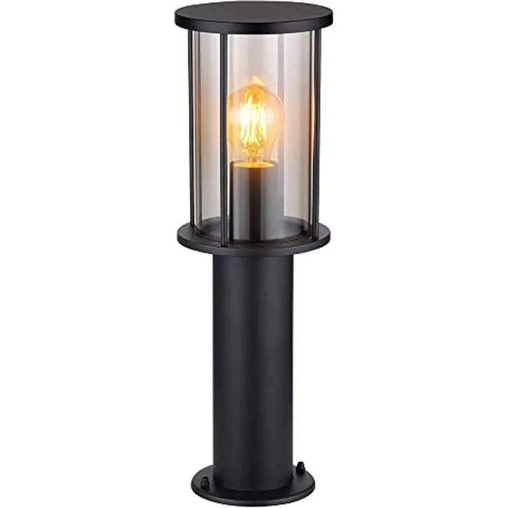 Stehleuchte Gartenlampe, Edelstahl, schwarz, IP54, H 45 cm