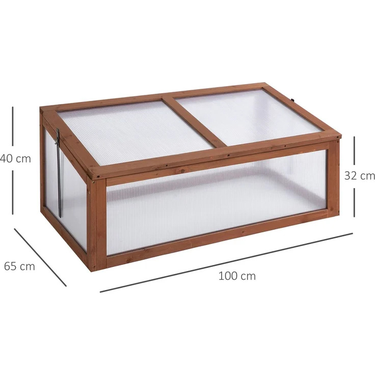 MELAYR, Mini-Gewächshaus, Kleines Gewächshaus für den Garten, mit PC-Platten, 100 x 65 x 40 cm, Braun – Bild 5