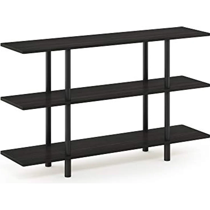 Furinno breites Regal mit 3 Ebenen, Espresso/Schwarz, 29.49 x 119.9 x 70.69 cm – Bild 7