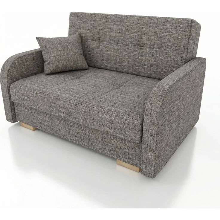 Wohnero24 Schlafsofa POLINA 2 136x95 cm 113x195 cm mit Bettkasten 2 Sitzer Sofa mit Schlaffunktion kleines Schlafsofa ausziehbar für Gästezimmer - Grau – Bild 4