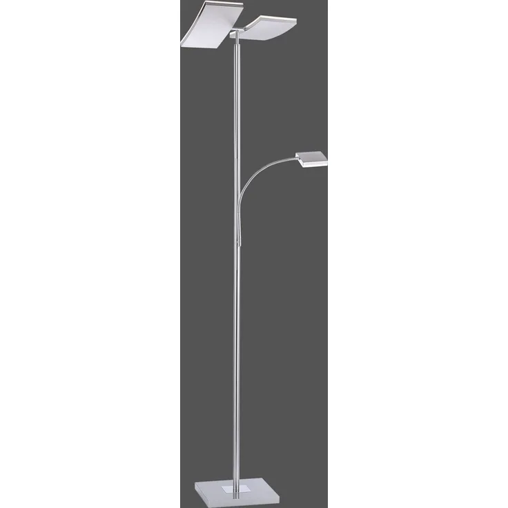 JUST LIGHT 11725-55 RUBEN LED Stehleuchte mit Lesearm 3000K dimmbar stahlfarben