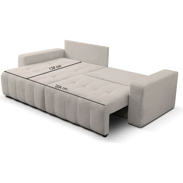 Selsey 'Maillo' Ecksofa mit Schlaffunktion & Bettkasten, Cord, Universal, Dunkelgrau – Bild 5