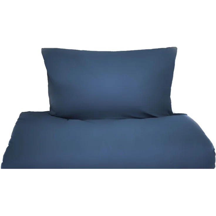 Einfarbige Bettwäschen-Sets für Einzel- und Doppelbetten, 100% Baumwolle Dunkelblau 155x200 cm – Bild 1