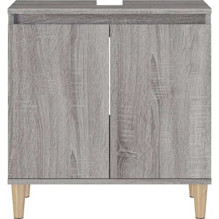 Waschbeckenunterschrank, Badschrank, Unterschrank Grau Sonoma 58 x 33 x 60 cm Holzwerkstoff j138p – Bild 6