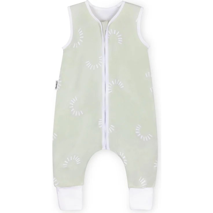 Ehrenkind® Baby Sommerschlafsack mit Füßen 1.0 TOG aus weicher OEKO-TEX zertifizierter Bio-Baumwolle | Sommer Schlafsack | Baby Schlafsack Gr. 80 Salbei Gemustert | 1 Tog – Bild 1