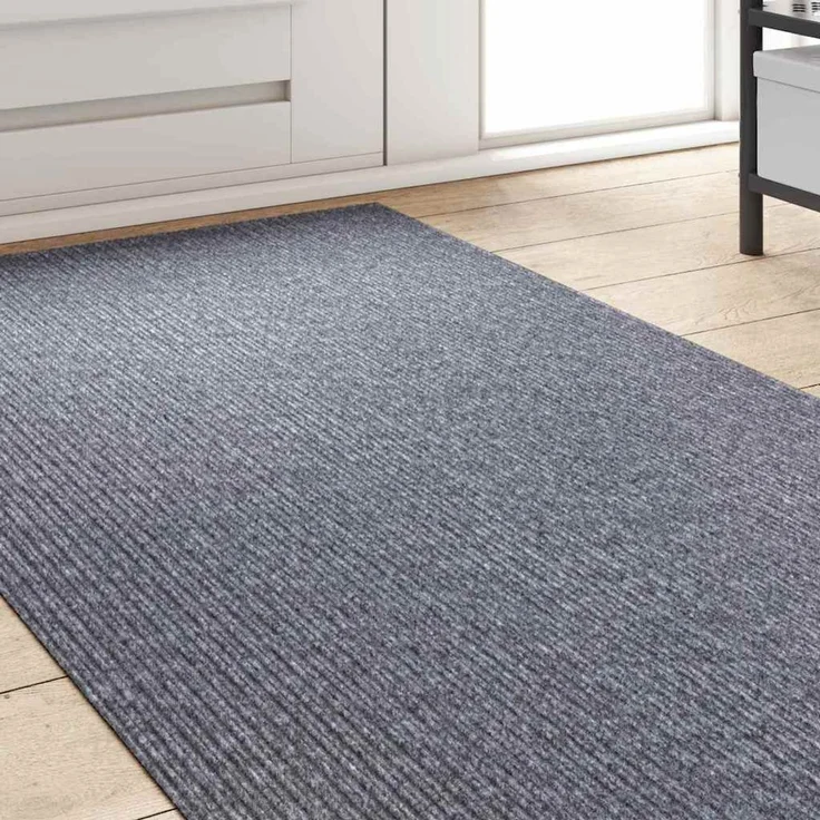 vidaXL Teppichläufer Hellgrau 80 x 400 cm Stoff 42011431 – Bild 3