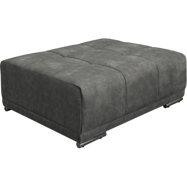 riess-ambiente Fußhocker ELEGANCIA 110cm grau (Einzelartikel, 1 St), Microfaser · mit Ziersteppung · für Sofas · Modern Design