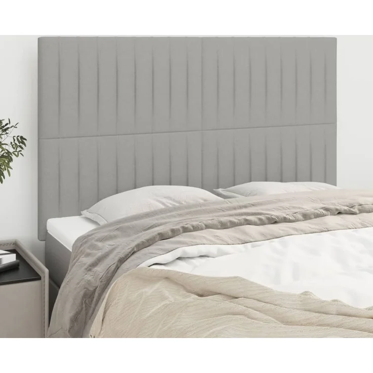 vidaXL Kopfteile 4 Stk. Hellgrau 72x5x78/88 cm Stoff 3116568 – Bild 1