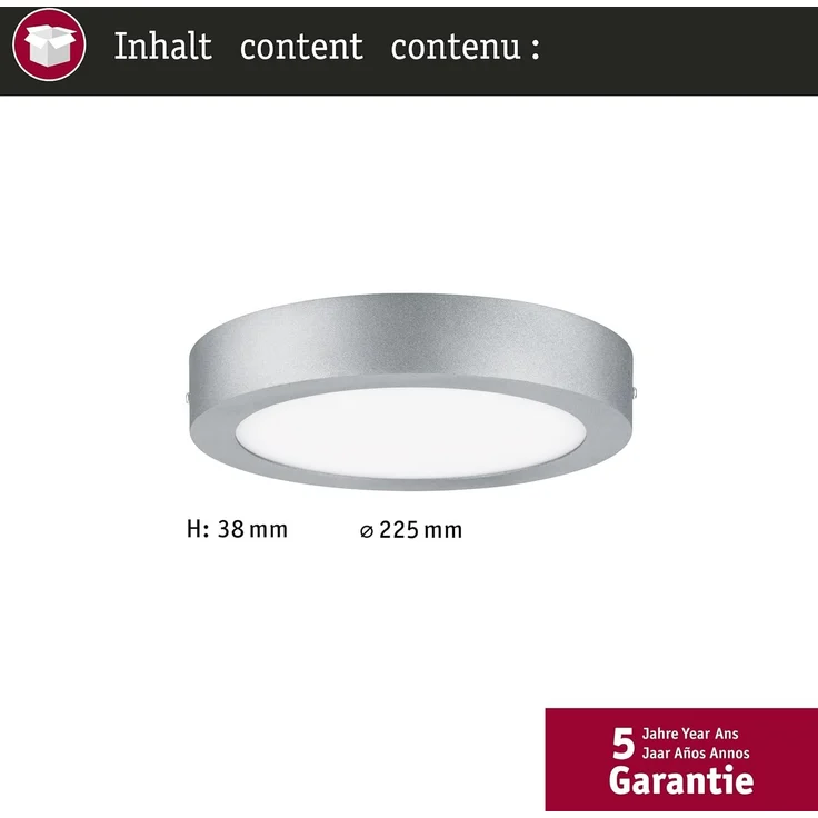 Paulmann No. 70643 Deckenleuchte Lunar LED Panel 300mm Weiß matt, Alu – Bild 2