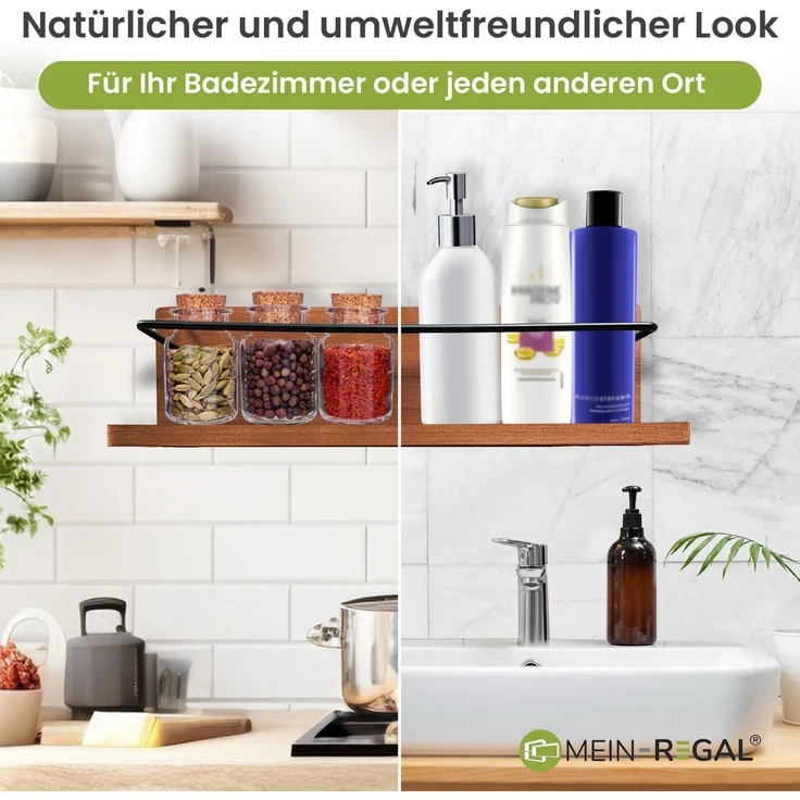 Mein-Regal Wandregal Kim 2-tlg. Set Hängeregale Dunkelbraun – Bild 7