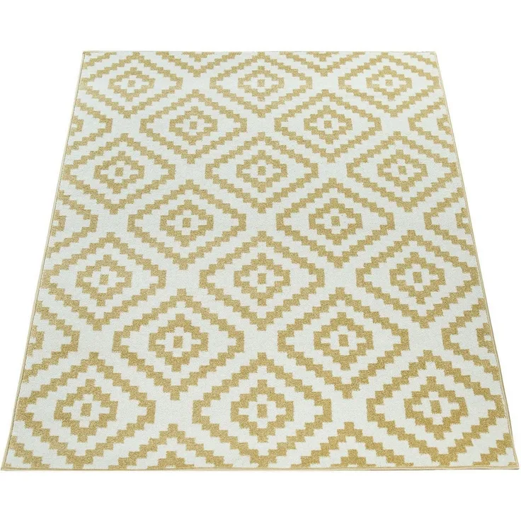 Paco Home Teppich Stella 400, rechteckig, Höhe: 16 mm, Kurzflor, Pastell Farben, Rauten Design, Wohnzimmer