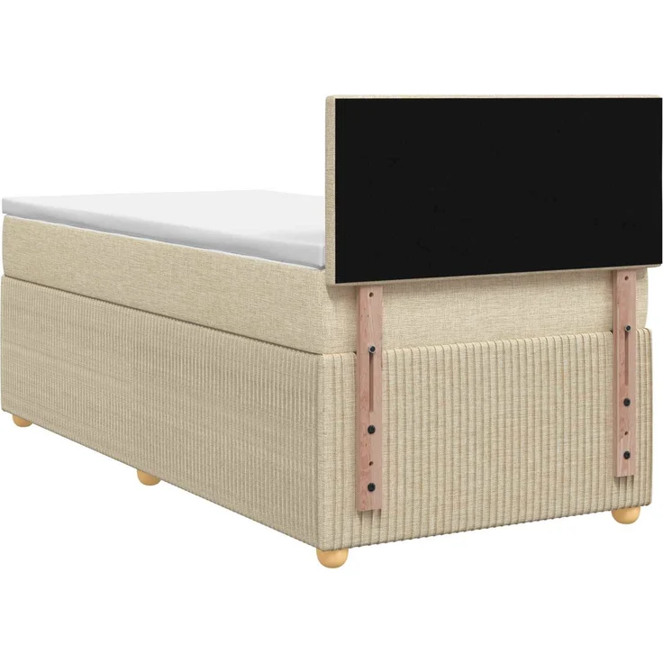 vidaXL Boxspringbett mit Matratze Creme 100 x 200 cm Stoff 3451403 – Bild 8