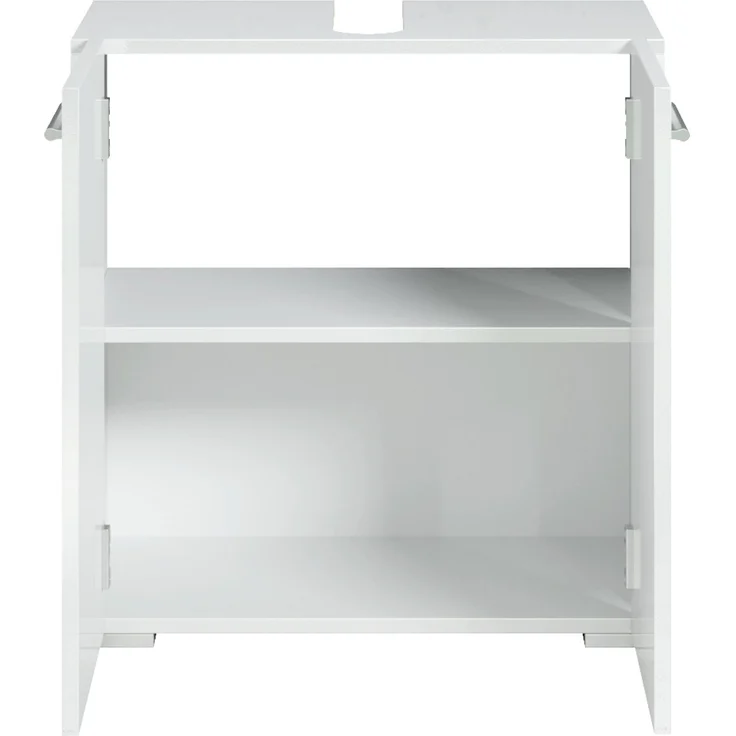 Badplaats Waschbeckenunterschrank Jupiter 60 x 30 cm Weiß Matt - Stehender Badezimmerschrank mit 2 Türen und Montagematerial – Bild 2