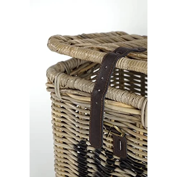 Kobolo Aufbewahrungskorb Universalkorb mit Deckel - Rattan kubu grey 1870 – Bild 3