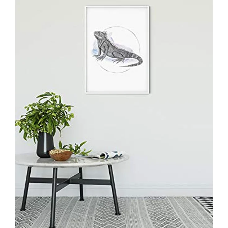 Komar Wandbild Iguana Watercolor, dekorativer Kunstdruck auf Premium-Poster Fotopapier, ohne Rahmen, 40 x 50 cm, MADE IN GERMANY – Bild 2