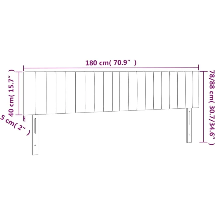 vidaXL Kopfteile 2 Stk. Dunkelbraun 90x5x78/88 cm Stoff 346273 – Bild 8