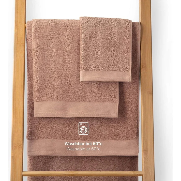 Blumtal Premium Frottier Handtücher Set mit Aufhängschlaufen - Baumwolle Oeko-TEX Zertifiziert, weich, saugstark - 24x Gästehandtücher (30x30 cm), Dusty Pink (Rosa) – Bild 5