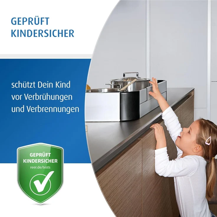 reer Premium Herdschutz, Herdschutzgitter, Herd Schutzgitter, Kindersicherung, Sicherung, Zum Kleben, 20068 – Bild 2