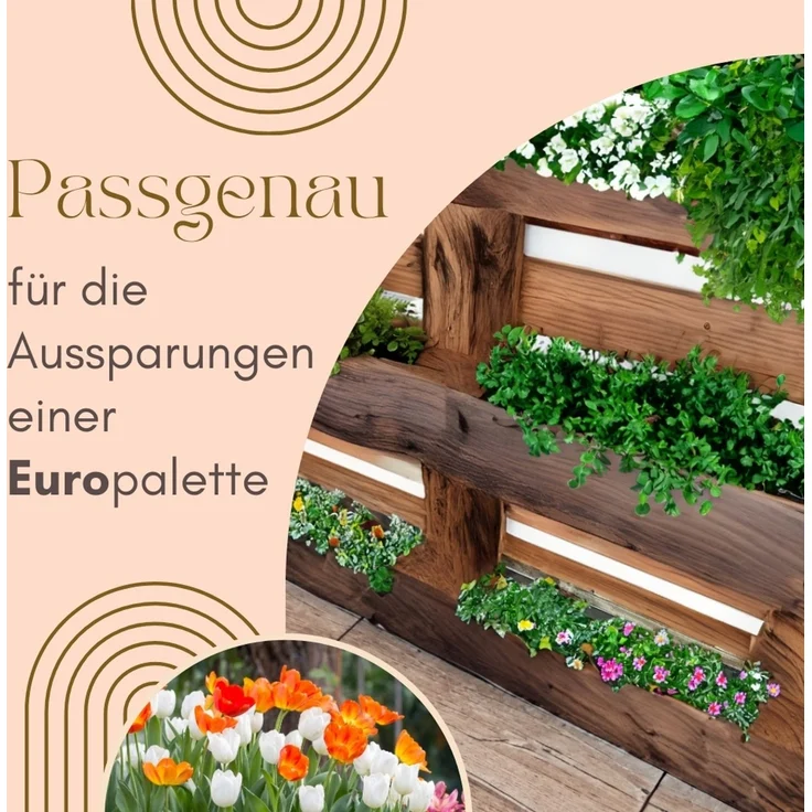 GarPet Blumenkasten Paletten Blumenkasten Pflanzkasten Europalette Metall 12 Stück im Set – Bild 3