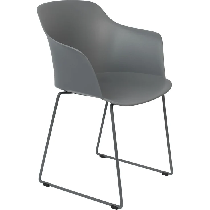 Sessel Tango im 2er-Set, Grau mit Stahlgestell für das Wohnzimmer 58x54x81,5 cm – Bild 1