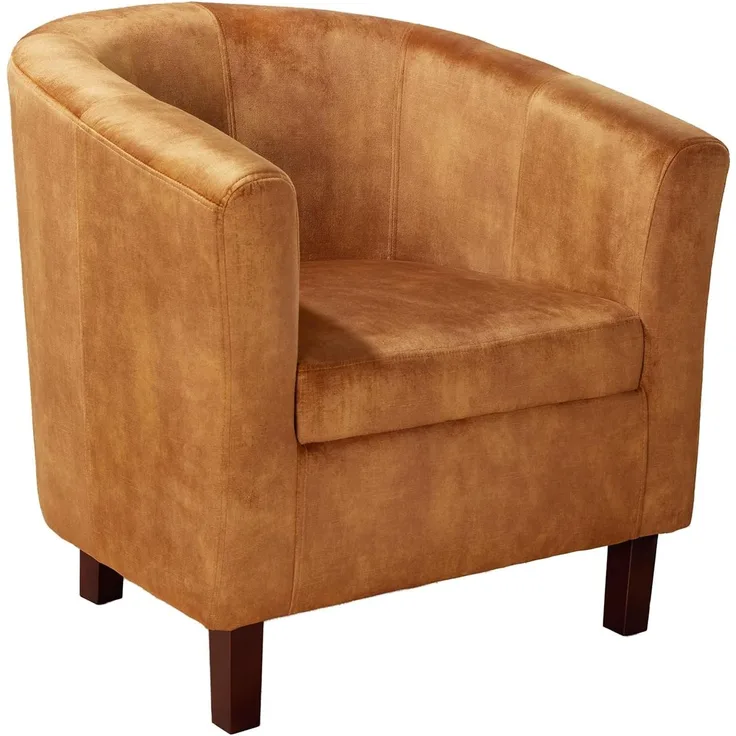 riess-ambiente Loungesessel HEMINGWAY senfgelb / braun (Einzelartikel, 1-St), Wohnzimmer · Samt · Schlafzimmer · Modern Design