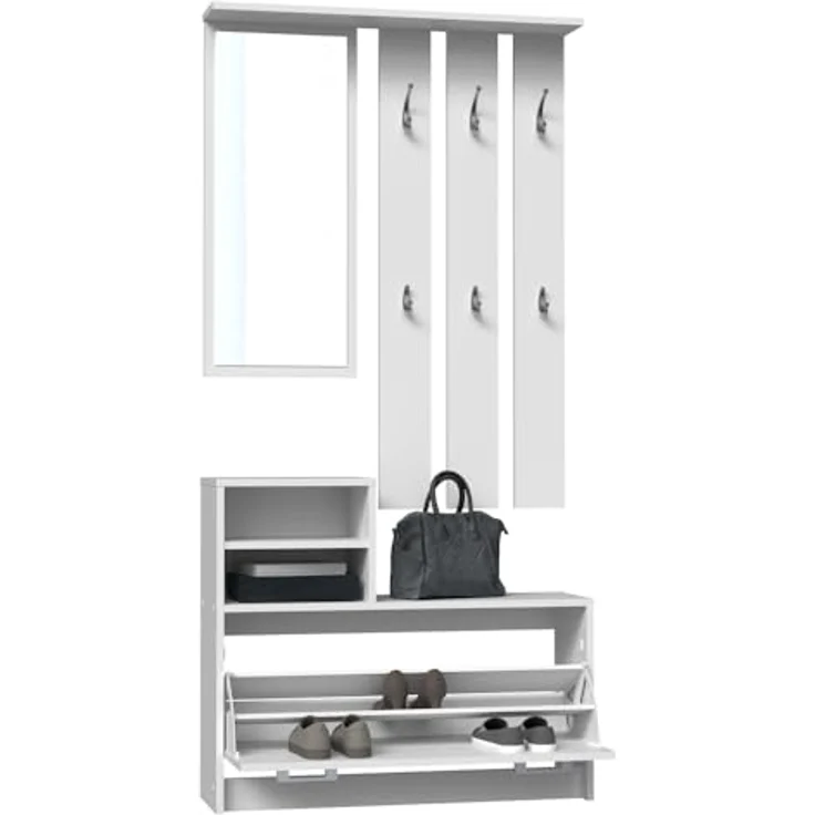 TOPESHOP GARDEROBEN-SET TRAUMGARDEROBE Laminierte Spanplatte 16mm Weiß (H 180 x T 24 x B 85 cm) – Bild 3