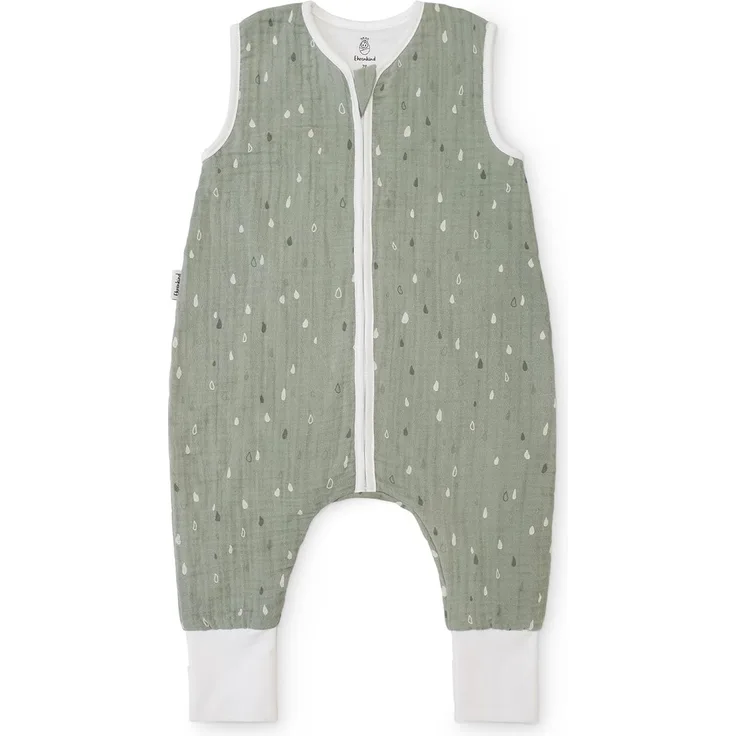 Ehrenkind® Baby Sommerschlafsack mit Füßen | Musselin | Sommer Schlafsack Gr. 70 Farbe Jade Tropfen | Schlafsack Baby Schlafsack Kinder