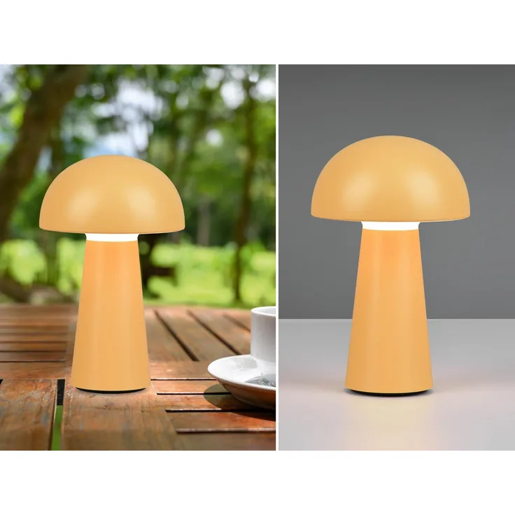 Kleine Akku Tischleuchte LENNON per USB aufladbar Gelb, Höhe 21cm