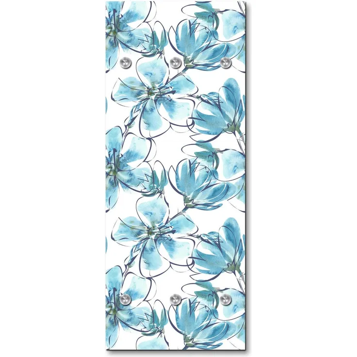 Queence Garderobe - "Laturga" Druck auf hochwertigem Arcylglas inkl. Edelstahlhaken und Aufhängung, Format: 50x120cm