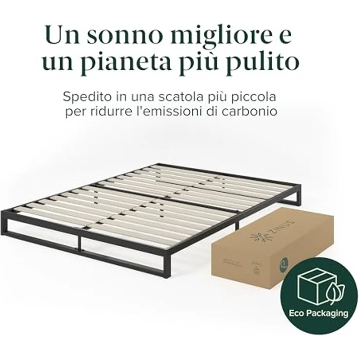 Zinus EU-SSBF-7K Low Profile Bed Frame, Metal/Wood, Single – Bild 6