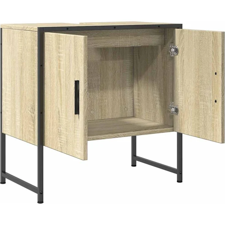 Waschbeckenunterschrank, Unterschrank Sonoma-Eiche 60x33x60 cm Holzwerkstoff – Bild 6